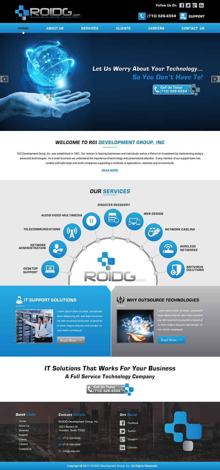 Bold, Masculine, Information Technology Web Design for ROI Development ...