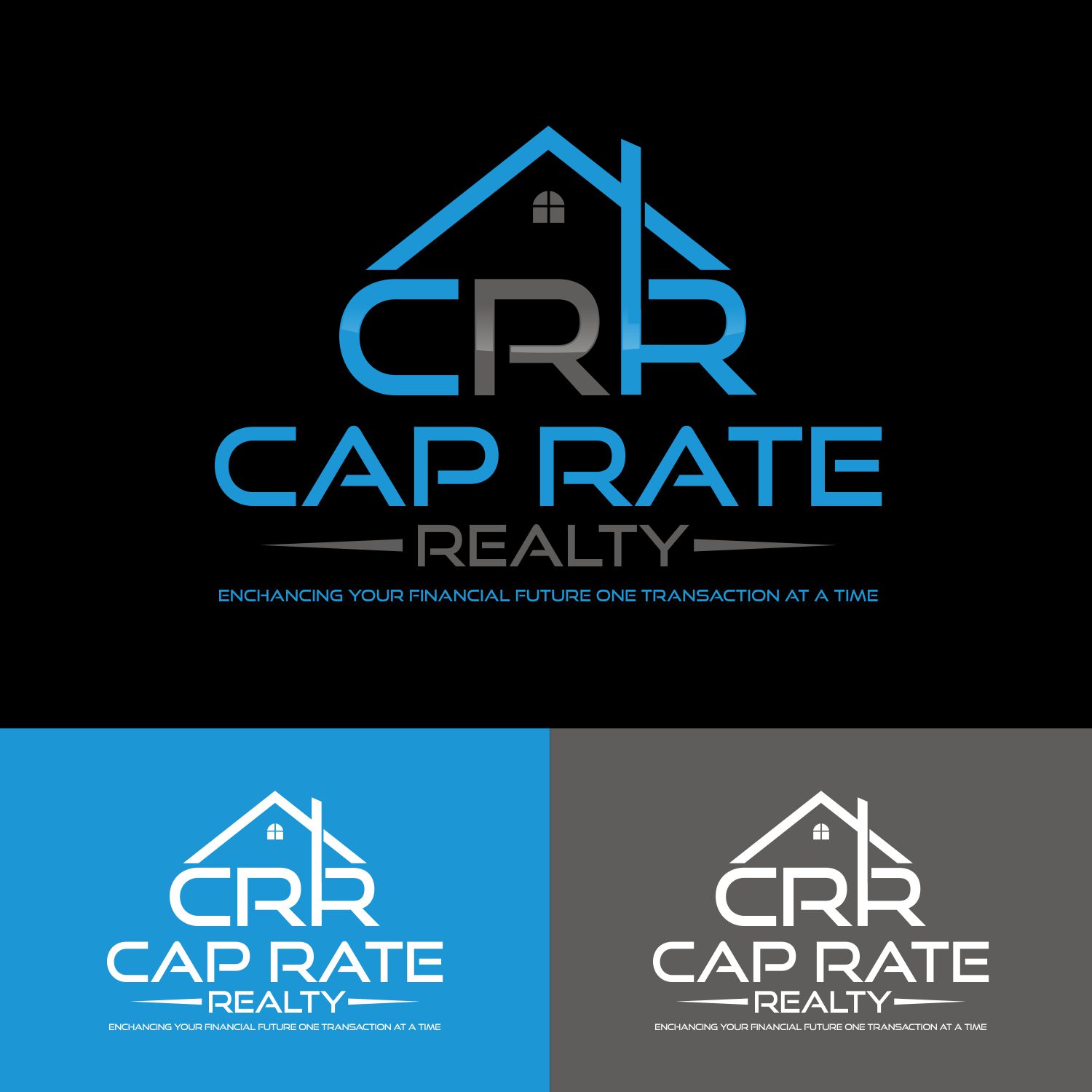 Bold, Modern, Real Estate Logo Design for Cap Rate Realty or CRR by
