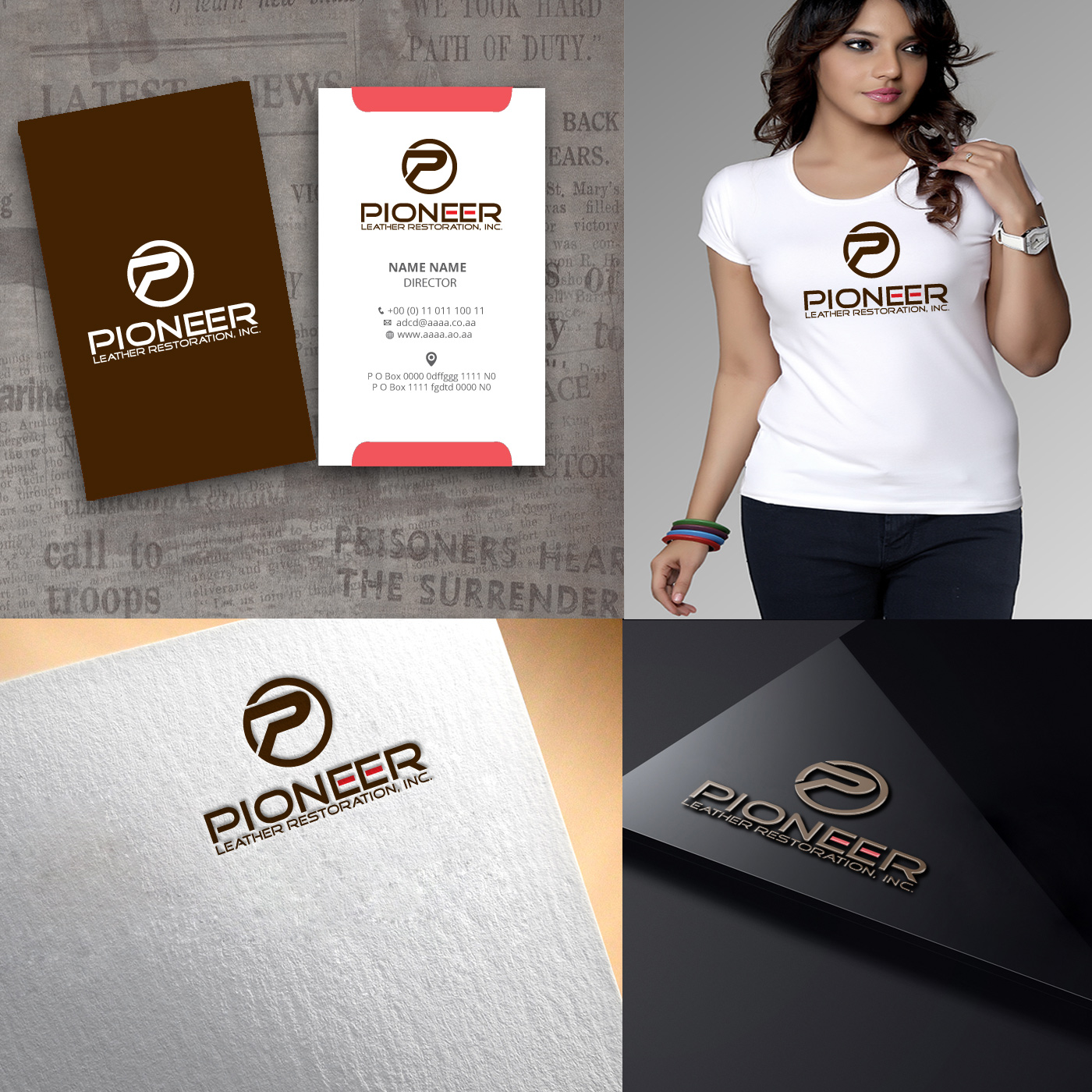 Logo Design by zebronicgraphic for Pioneer Leather Restoration, Inc | Design #14009063