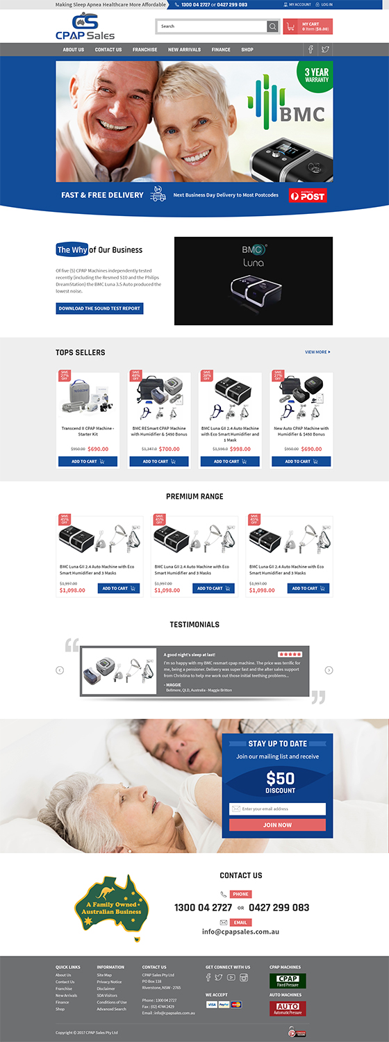 Web Design by RupalTechno for CPAP Sales Pty Ltd | Design #13925665