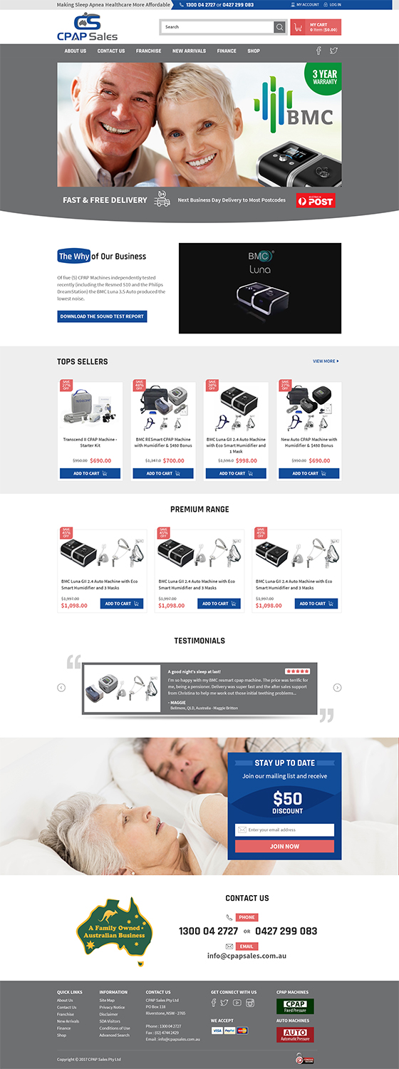 Web Design by RupalTechno for CPAP Sales Pty Ltd | Design #13925668