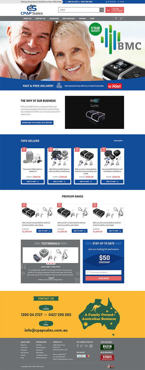 Web Design by RupalTechno for CPAP Sales Pty Ltd | Design #13968279