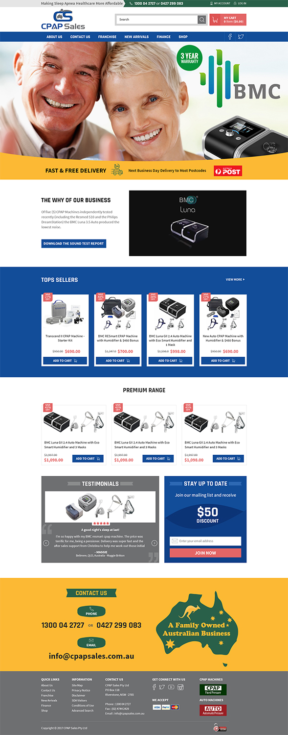 Web Design by RupalTechno for CPAP Sales Pty Ltd | Design #13968280
