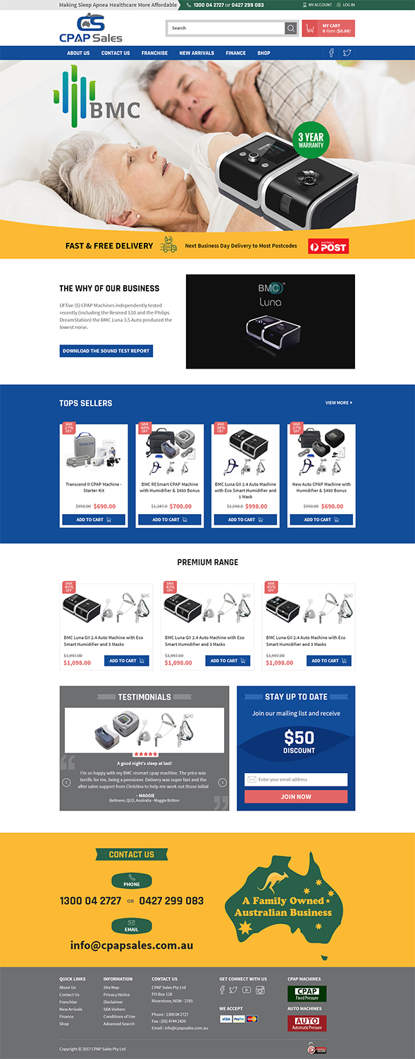 Web Design by RupalTechno for CPAP Sales Pty Ltd | Design #13968403