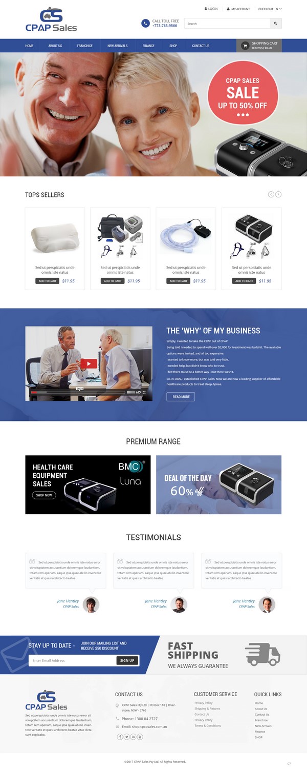Web Design by pb for CPAP Sales Pty Ltd | Design #13895721