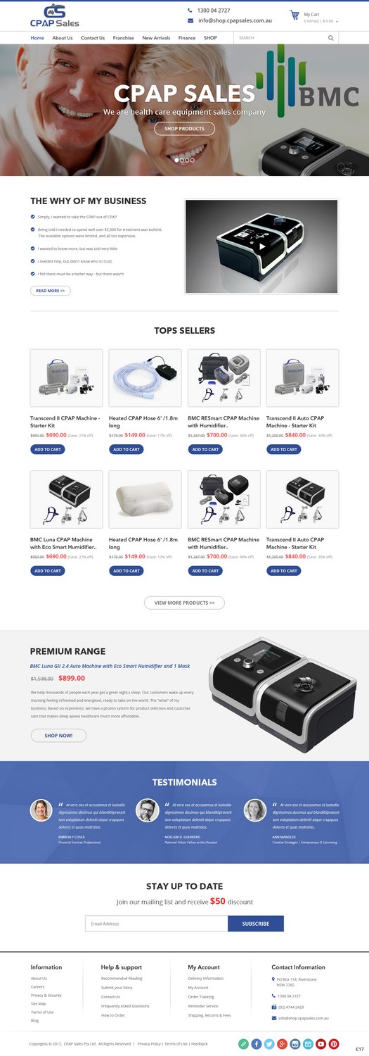 Web Design by pb for CPAP Sales Pty Ltd | Design #13895723