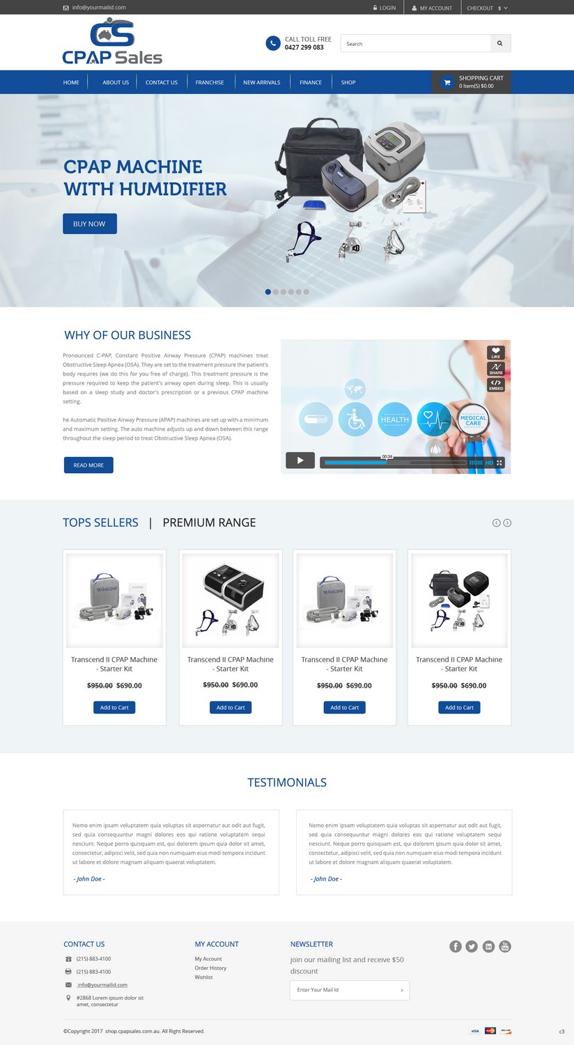 Web Design by pb for CPAP Sales Pty Ltd | Design #13918831