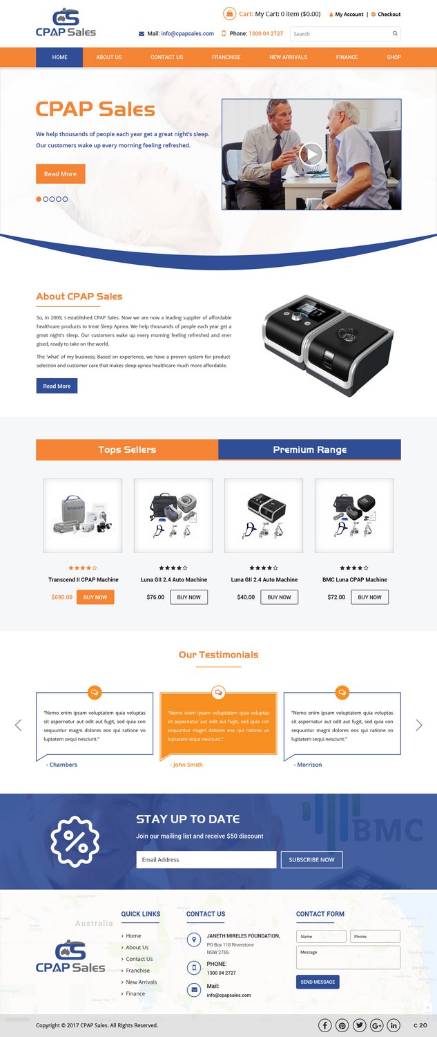 Web Design by pb for CPAP Sales Pty Ltd | Design #13918832
