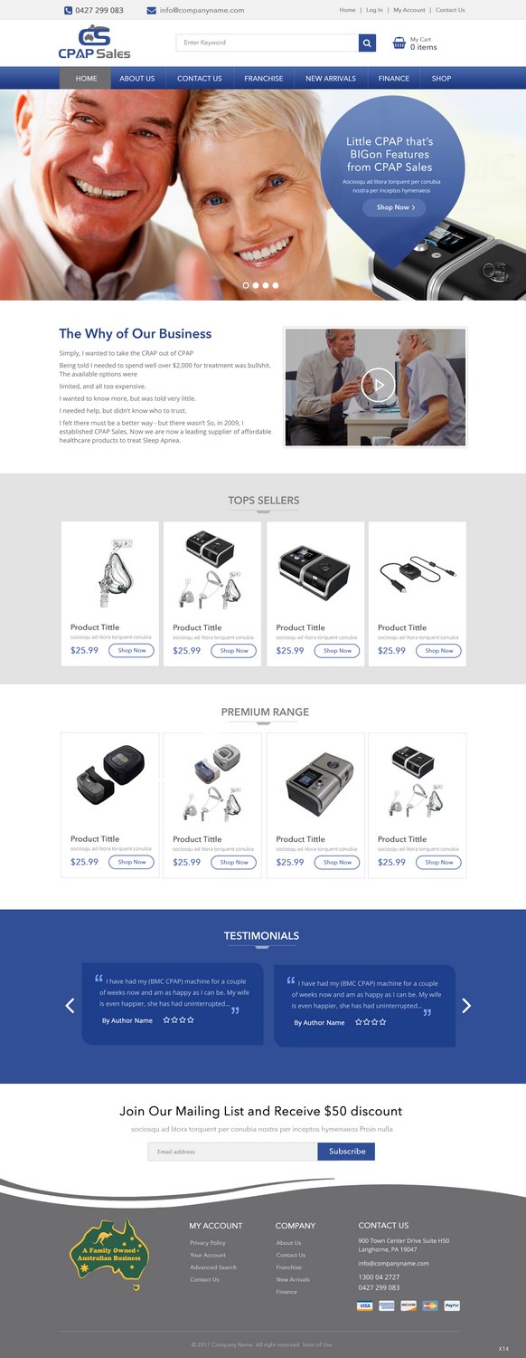 Web Design by pb for CPAP Sales Pty Ltd | Design #13918834