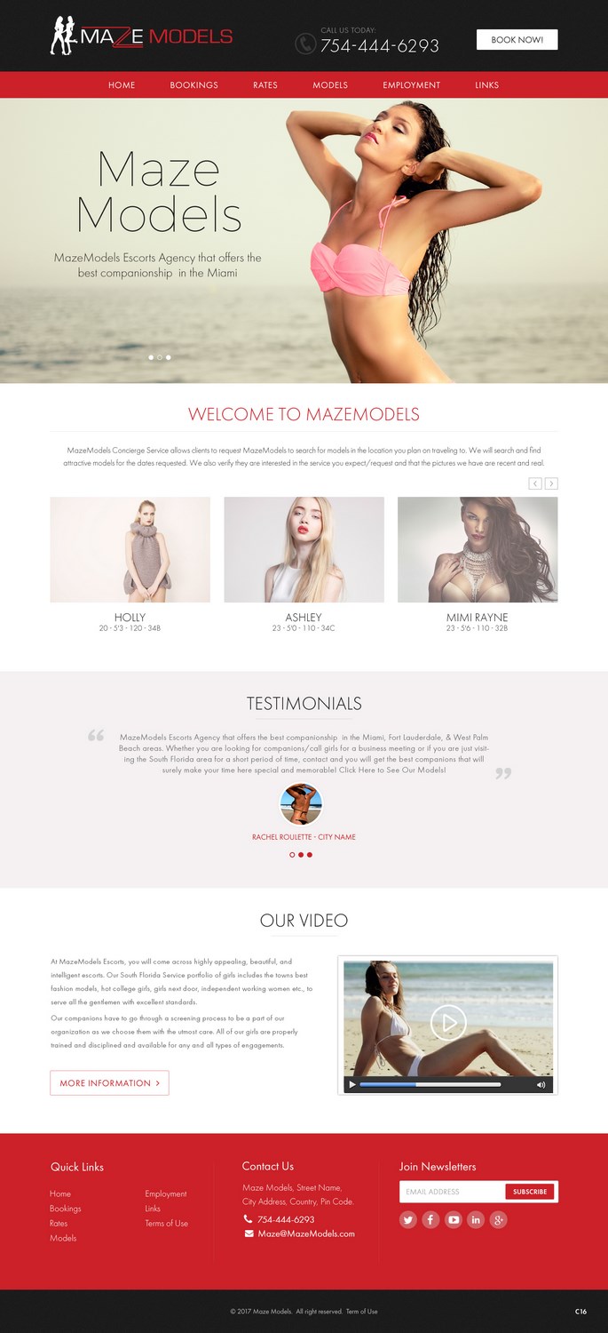 Web Design by pb for MazeModels.com | Design #13918983