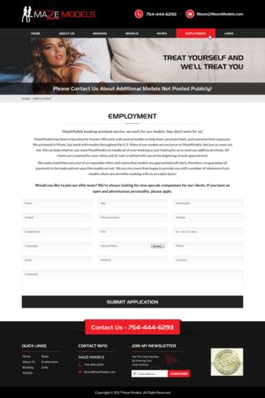 Web Design by jdv for MazeModels.com | Design: #13950553