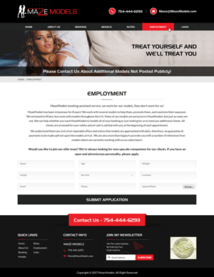 Web Design by jdv for MazeModels.com | Design: #13950697