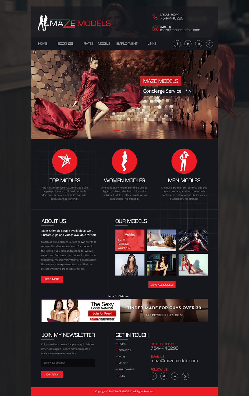 Diseño Web por Shayona para MazeModels.com | Diseño #13934179