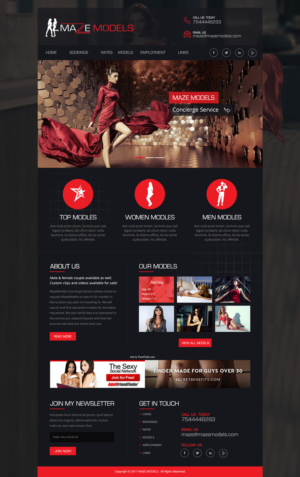 Web Design by Shayona for MazeModels.com | Design: #13934179