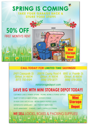 MINI STORAGE DEPOT POSTCARD | Diseño de Postal por Tomi and Edó