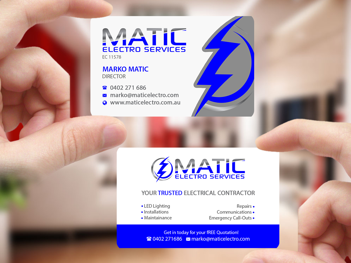 Visitenkarten-Design von Creations Box 2015 für Matic Electro Services | Design #13908990