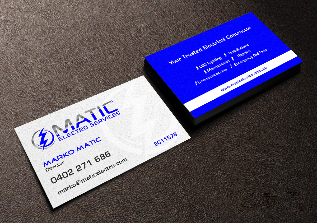 Business Card Design by Creations Box 2015 for Matic Electro Services | Design #13909002