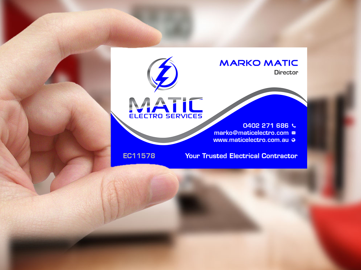 Business Card Design by Creations Box 2015 for Matic Electro Services | Design #13909004