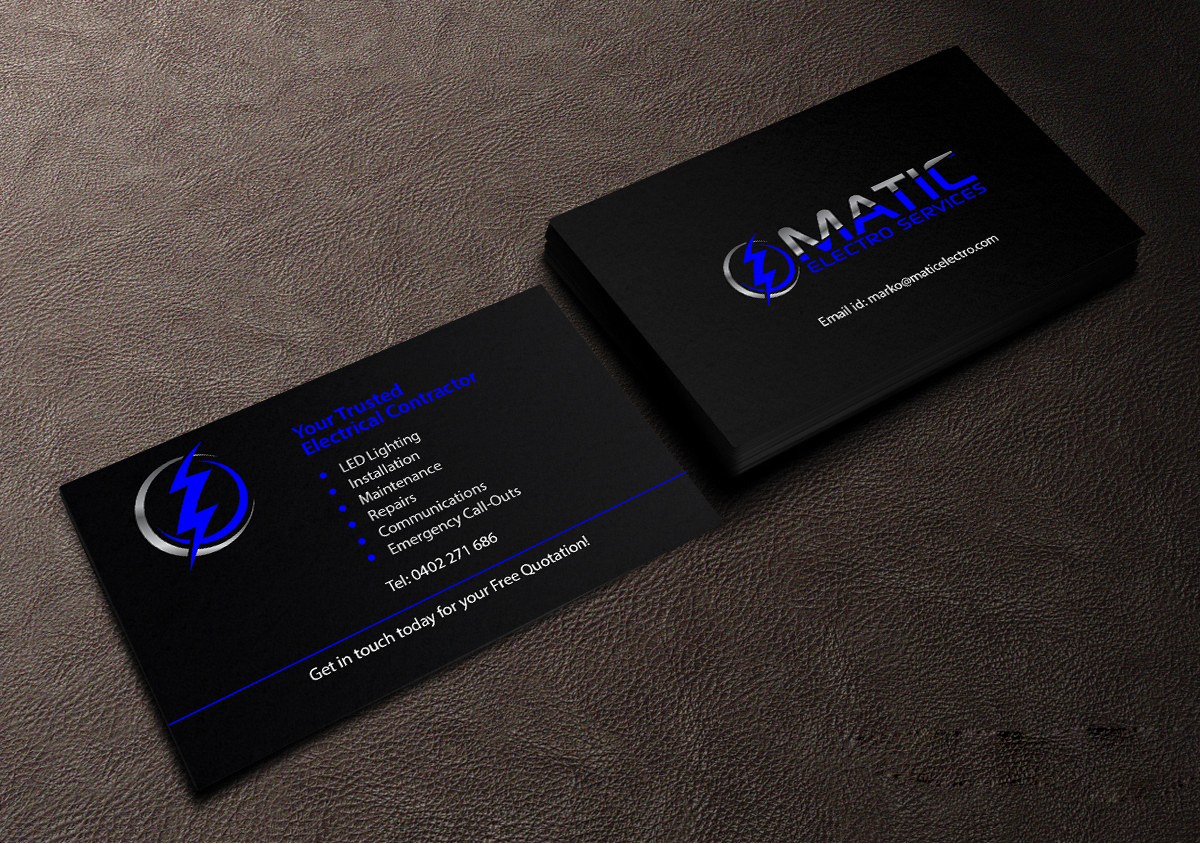 Business Card Design by Creations Box 2015 for Matic Electro Services | Design #13909098