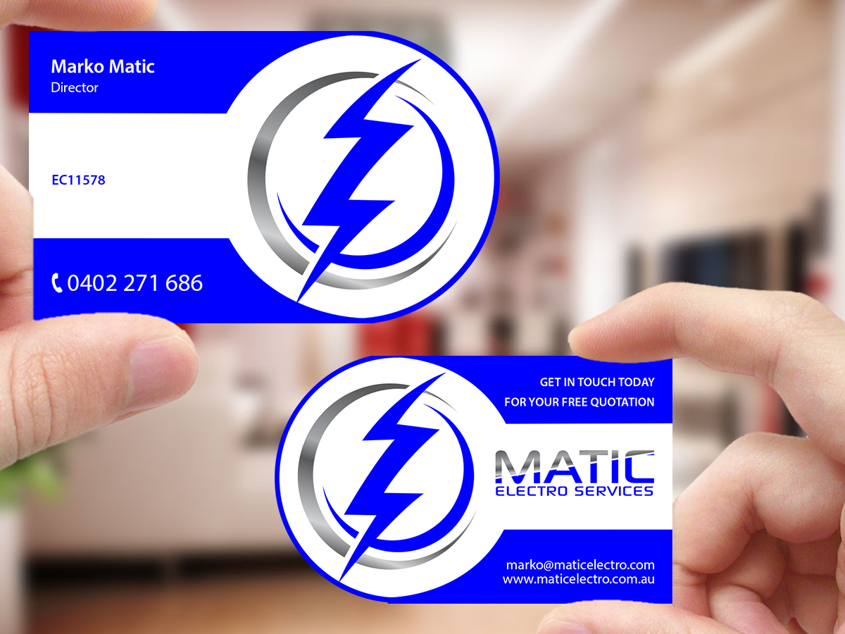 Business Card Design by Creations Box 2015 for Matic Electro Services | Design #13909790