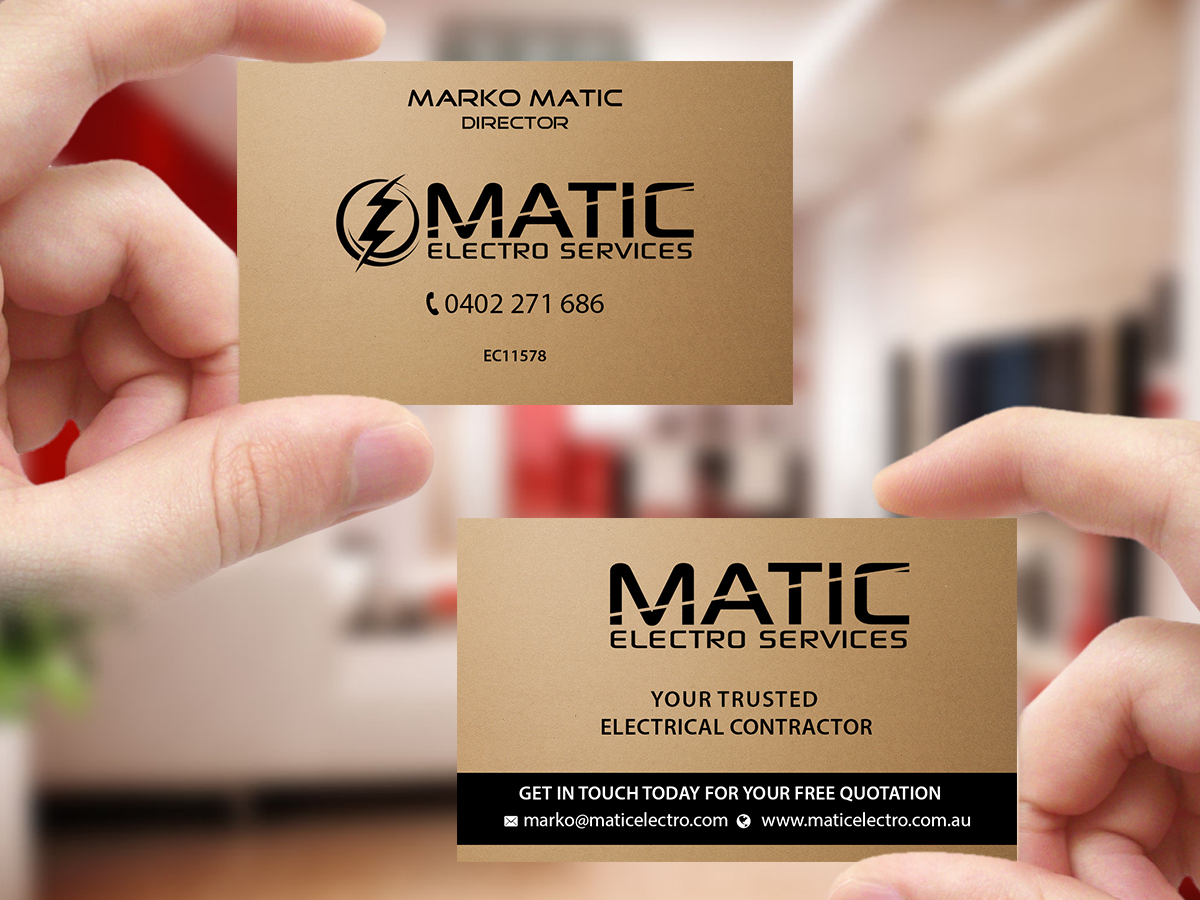 Diseño de Tarjeta de Presentación por Creations Box 2015 para Matic Electro Services | Diseño #13909797