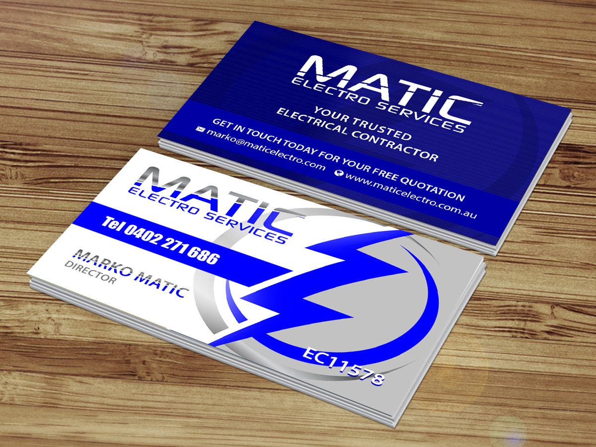 Diseño de Tarjeta de Presentación por Creations Box 2015 para Matic Electro Services | Diseño #13922143