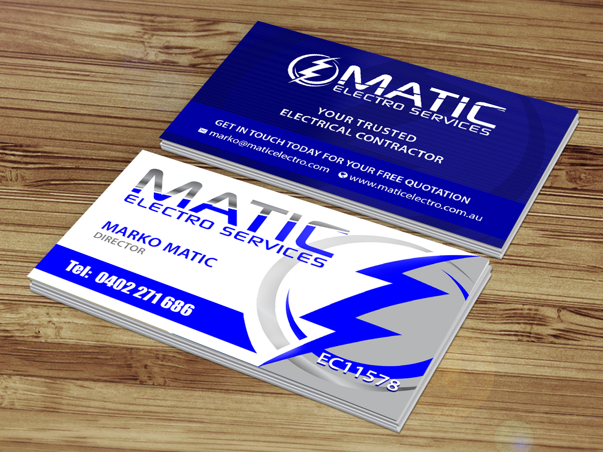 Business Card Design by Creations Box 2015 for Matic Electro Services | Design #13922144