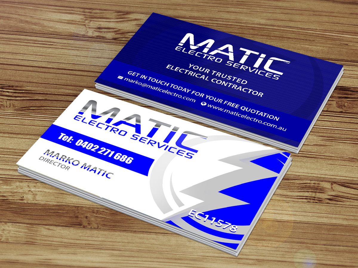 Design de Carte de Visite par Creations Box 2015 pour Matic Electro Services | Design #13922145