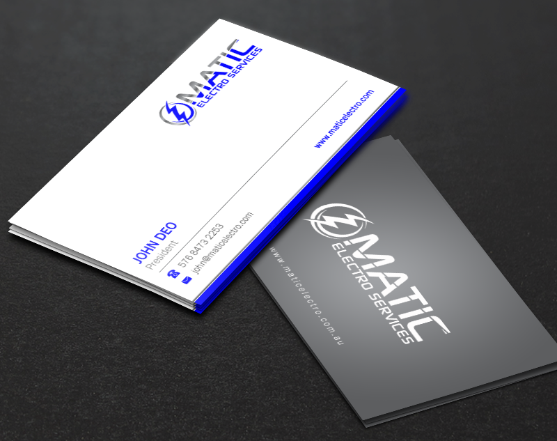 Business Card Design by Brand aid for Matic Electro Services | Design #13906668