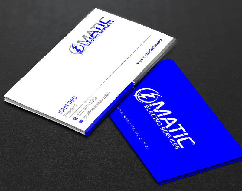 Diseño de Tarjeta de Presentación por Brand aid para Matic Electro Services | Diseño #13906670