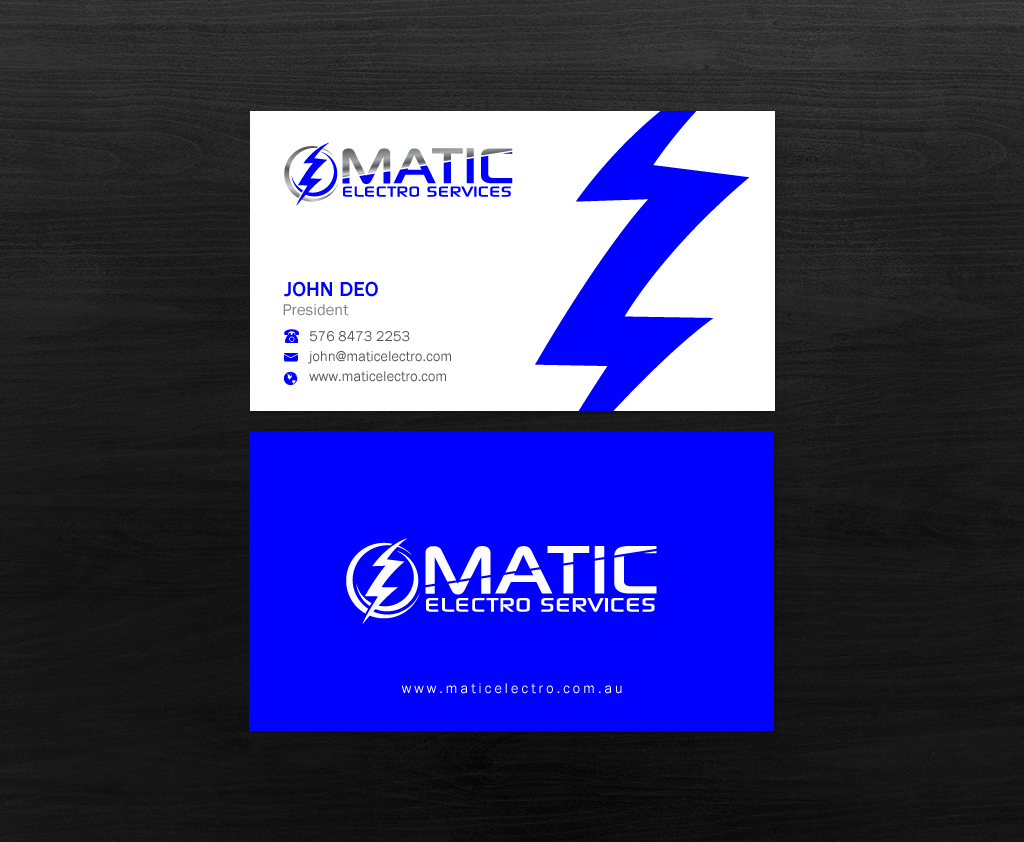 Business Card Design by Brand aid for Matic Electro Services | Design #13906684