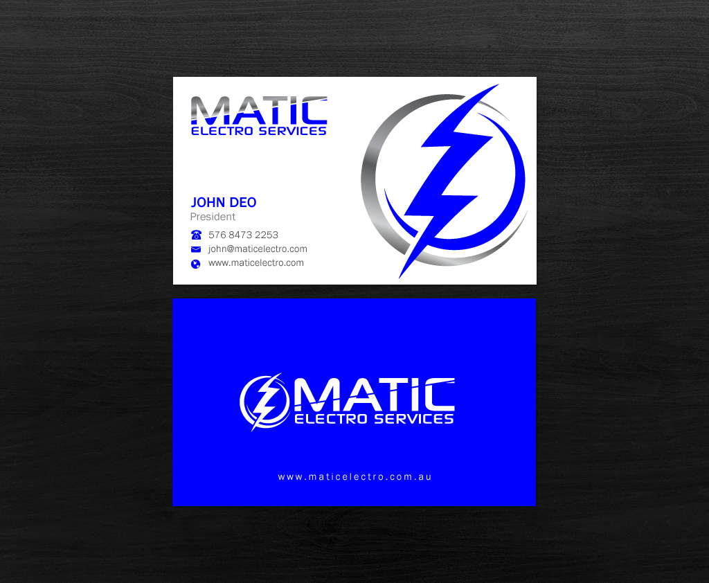 Business Card Design by Brand aid for Matic Electro Services | Design #13906685