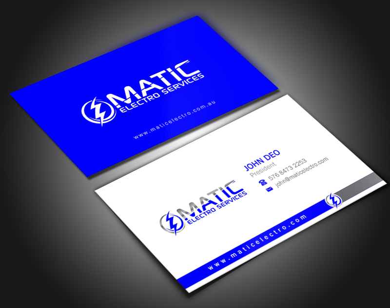 Business Card Design by Brand aid for Matic Electro Services | Design #13906691