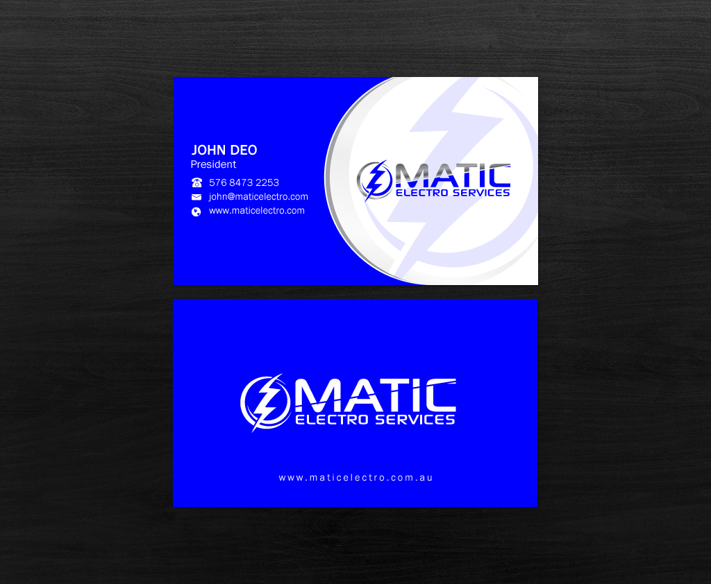 Visitenkarten-Design von Brand aid für Matic Electro Services | Design #13906694