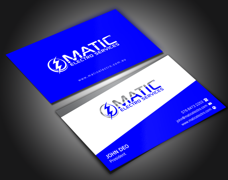 Business Card Design by Brand aid for Matic Electro Services | Design #13906695