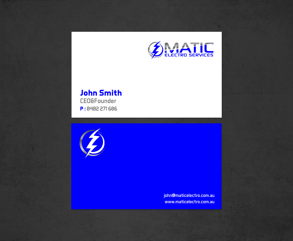 Business Card Design by chandrayaan.creative for Matic Electro Services | Design #13907427