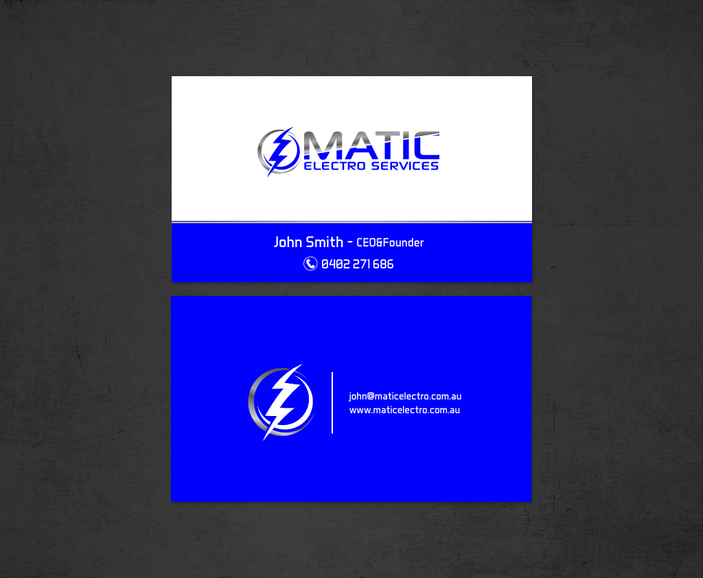 Business Card Design by chandrayaan.creative for Matic Electro Services | Design #13907428