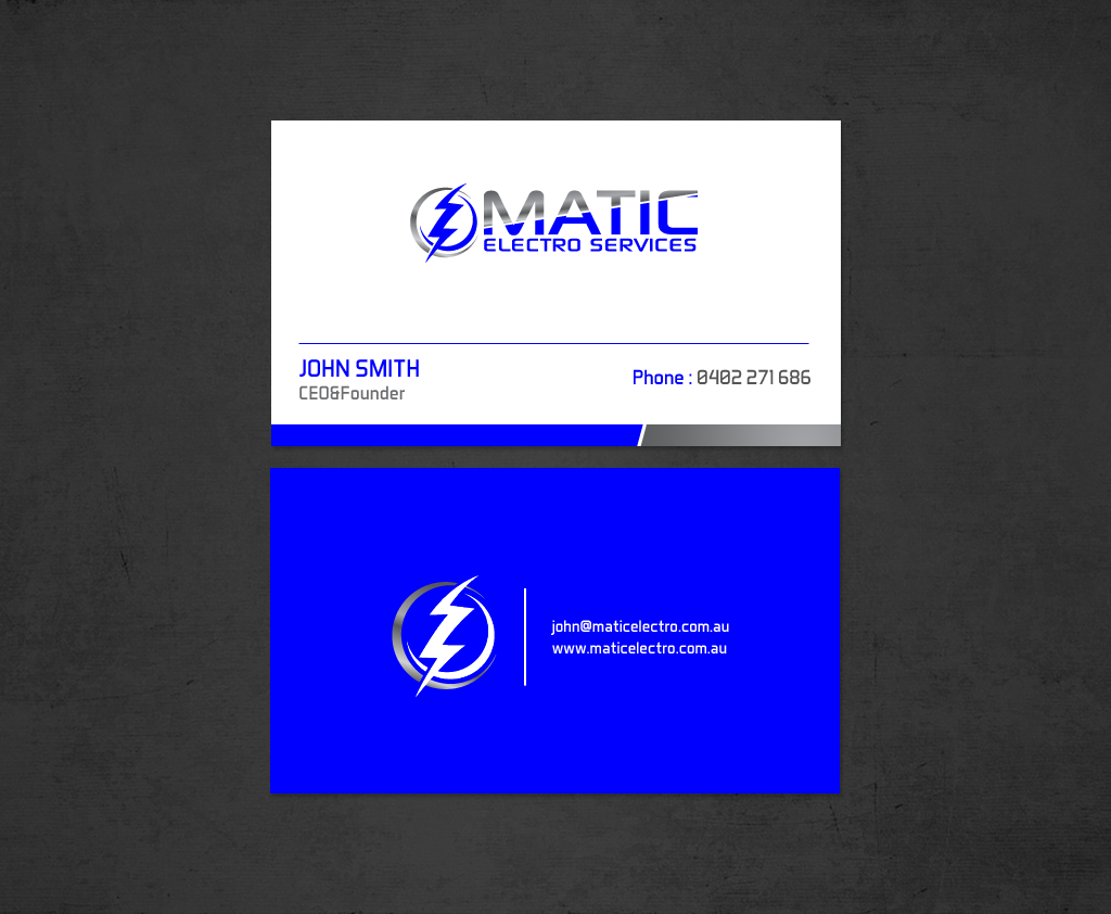 Design de Carte de Visite par chandrayaan.creative pour Matic Electro Services | Design #13907450