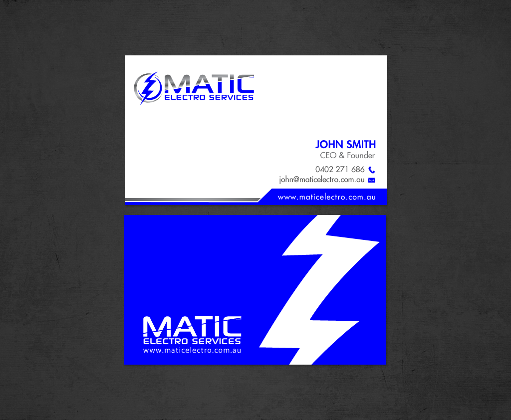 Business Card Design by chandrayaan.creative for Matic Electro Services | Design #13907490