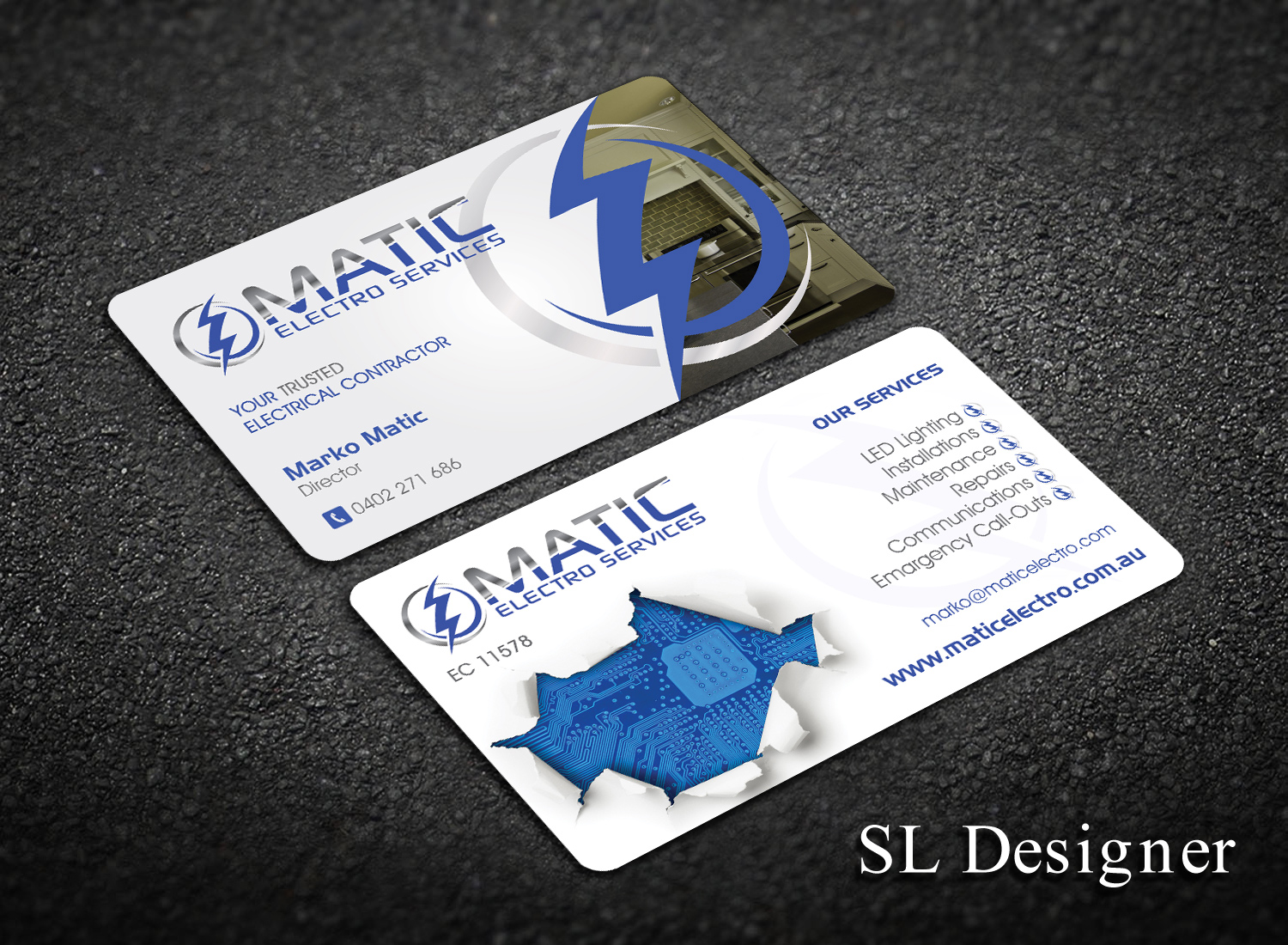 Business Card Design by SL Designer for Matic Electro Services | Design #13896190