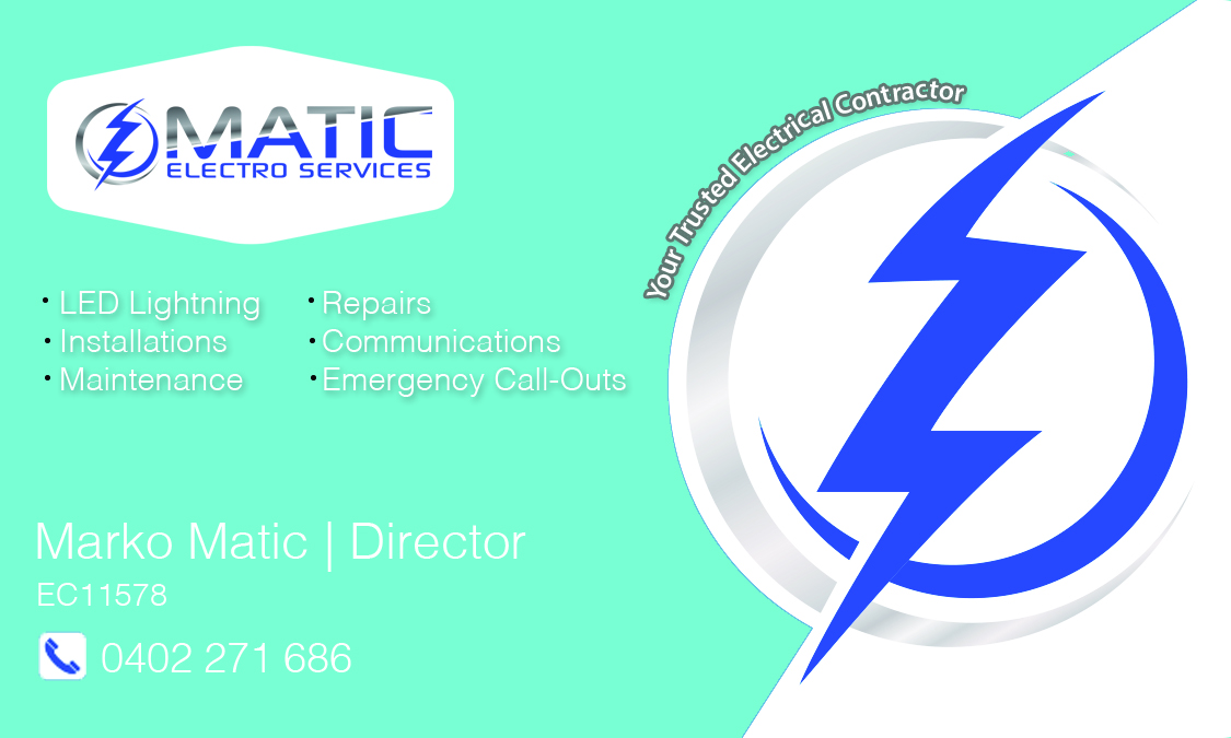 Business Card Design by raghavjhawar01 for Matic Electro Services | Design #13893449