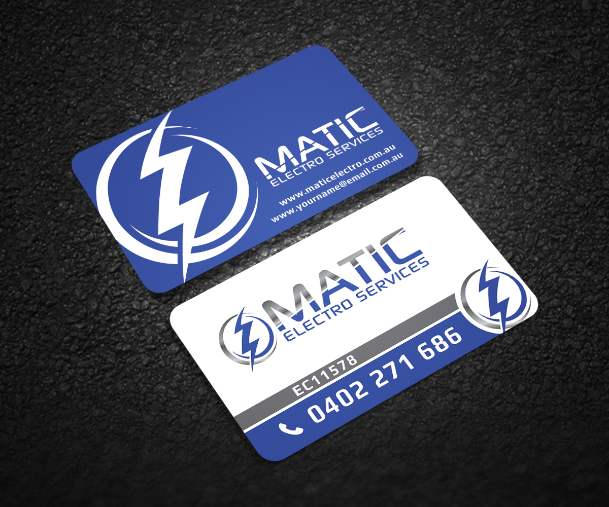 Business Card Design by Graphic Flame for Matic Electro Services | Design #13917345