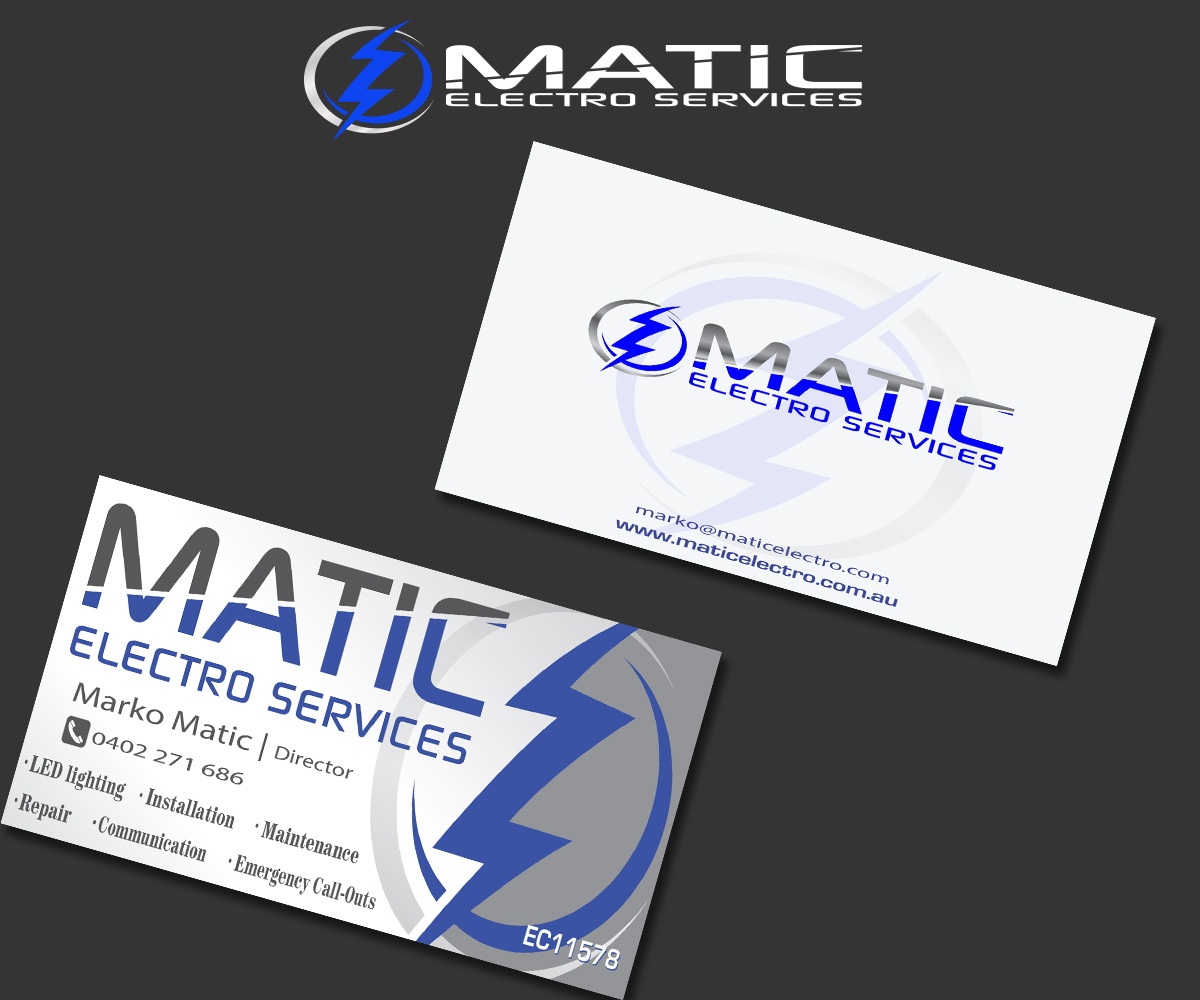 Business Card Design by AeonJaguar for Matic Electro Services | Design #13908508