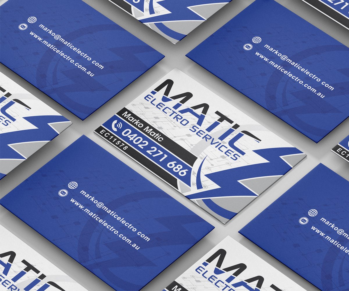 Business Card Design by RetroDesign for Matic Electro Services | Design #13907791