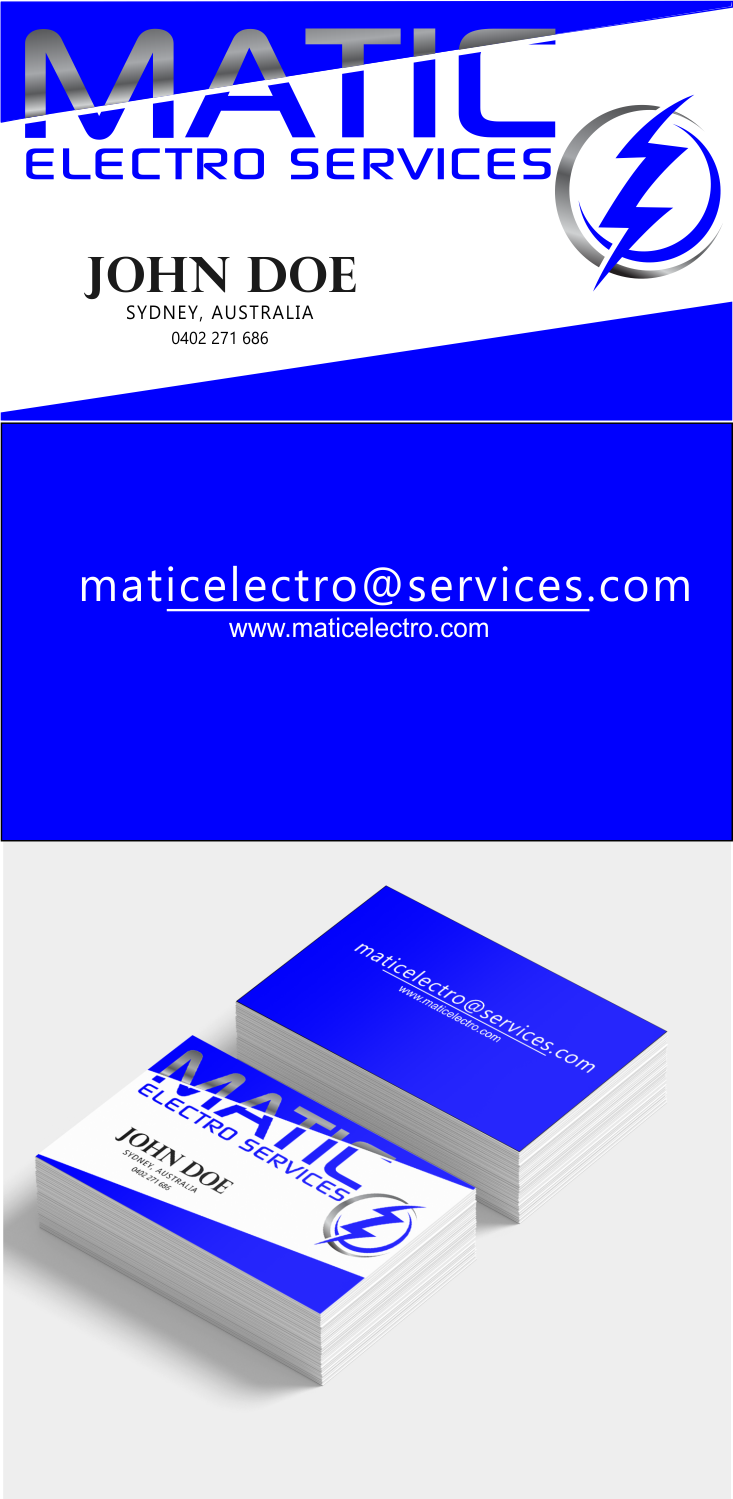 Business Card Design by Designer Hunter for Matic Electro Services | Design #13908133