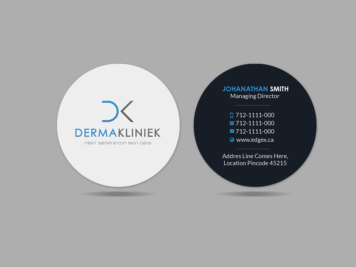 Diseño de Tarjeta de Presentación por Creations Box 2015 para Derma Kliniek | Diseño #13904445