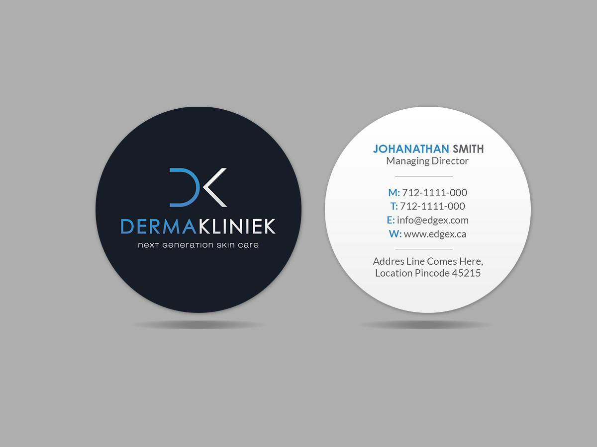 Diseño de Tarjeta de Presentación por Creations Box 2015 para Derma Kliniek | Diseño #13904447