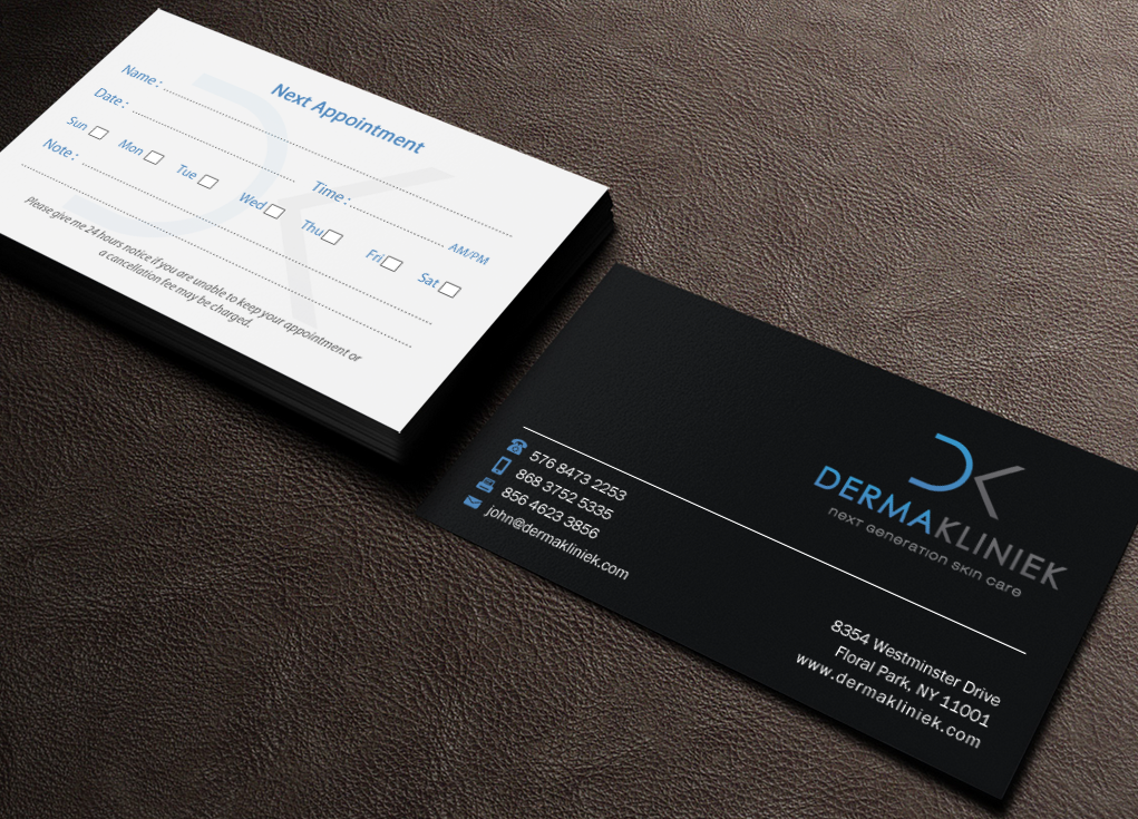 Diseño de Tarjeta de Presentación por Brand aid para Derma Kliniek | Diseño #13918141