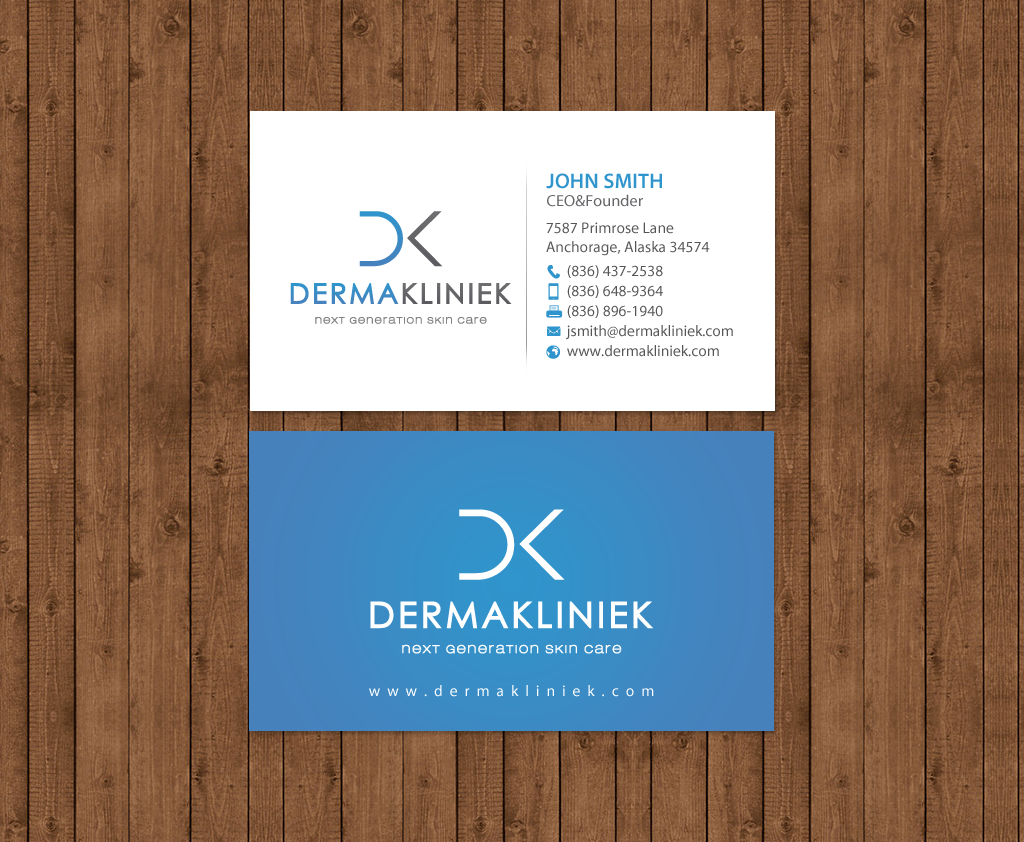 Diseño de Tarjeta de Presentación por chandrayaan.creative para Derma Kliniek | Diseño #13903169