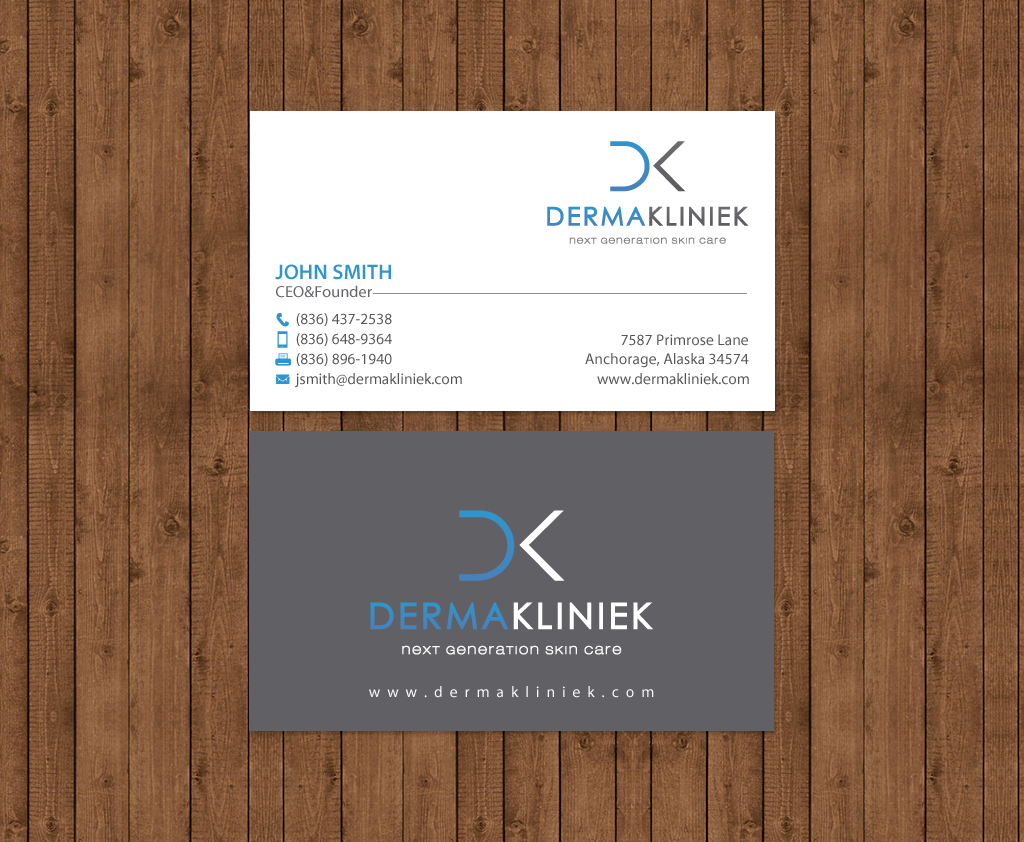 Diseño de Tarjeta de Presentación por chandrayaan.creative para Derma Kliniek | Diseño #13903172